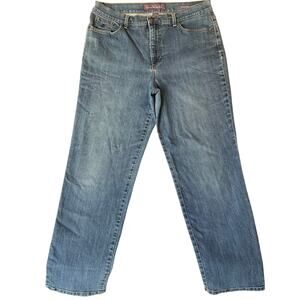 Gloria Vanderbilt Women Amanda Jeans size 14 Short Blue Straight Leg Mid Rise